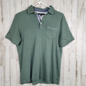 Tahari Men's Interlock Polo Short Sleeve Shirt Green Size Small